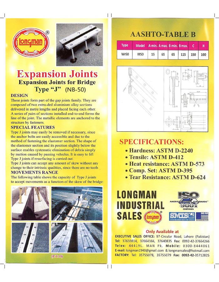 Bridge Expansion Joints - Type J